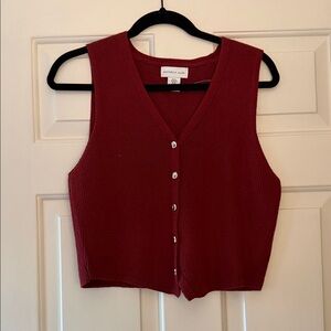 Sincerely Jules Burgundy Ribbed Button-Front Tank
